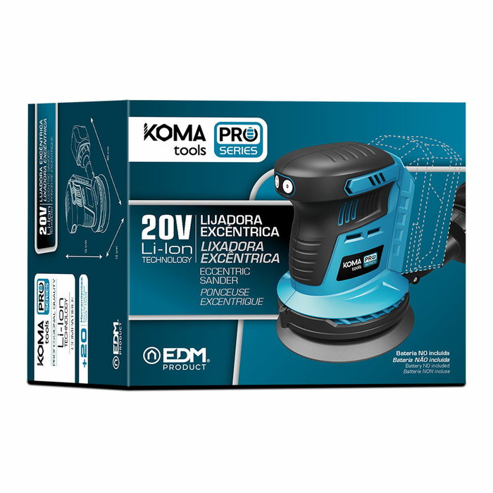 Koma Tools Lijadora Excéntrica Brushless 20V Pro Series