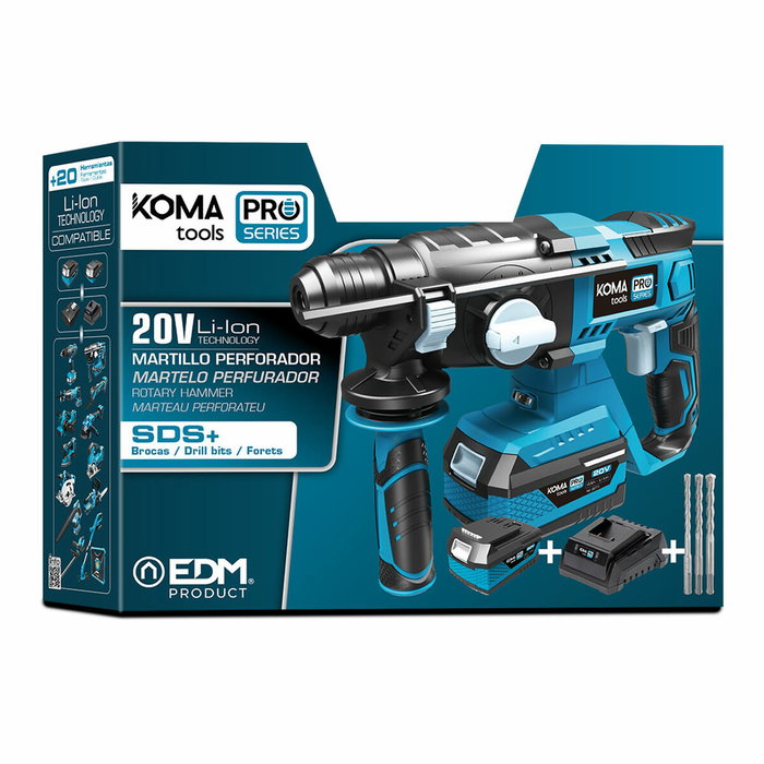 Koma Tools Kit Martillo Percutor 20 V con Batería 4,0 Ah y Cargador Koma Tools Kit Martillo Percutor 20 V con Batería 4,0 Ah y Cargador