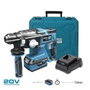 Koma Tools Martillo Perforador 20V SDS Plus, Kit con Maletín, Batería 4.0Ah y Cargador, Modelo 20v-mp-k, 3 Funciones (Taladro, Percutor), 1.8J, Luz LED, Incluye 3 Brocas