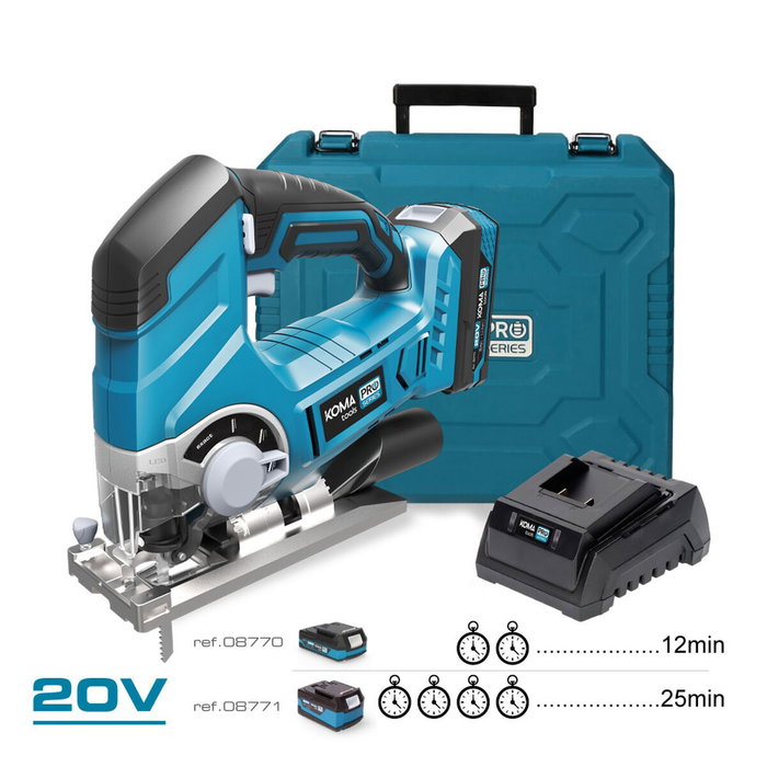Koma Tools Sierra de calar 20V con batería 2.0Ah y cargador