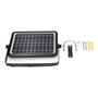 Edm Aplique Multifuncional LED Solar 10W 1150lm Luz Fría 6000K Negro con Sensor de Presencia y Crepuscular IP65 27.5x19.6cm