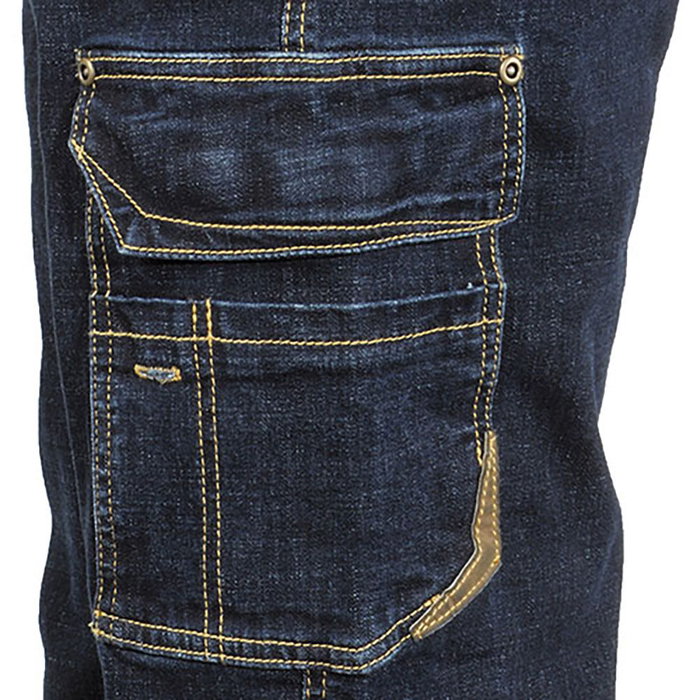 COFRA Pantalón de Trabajo Cabries Blue Jeans Talla 48, Azul Marino, Tejido Elástico, No Detectable por Metal, Corte Ergonómico, Resistente a la Abrasión