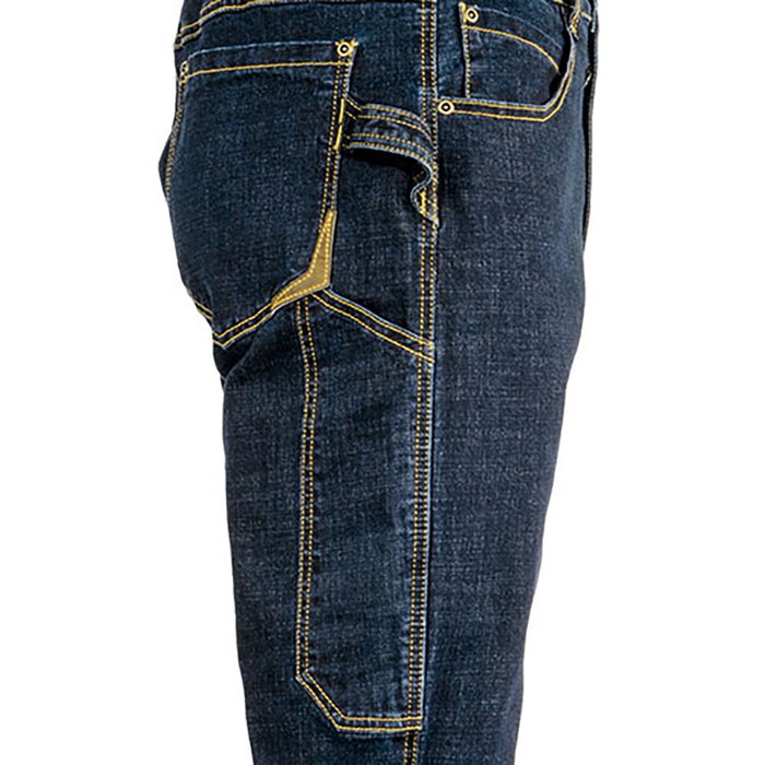 COFRA Pantalón de Trabajo Cabries Blue Jeans Talla 48, Azul Marino, Tejido Elástico, No Detectable por Metal, Corte Ergonómico, Resistente a la Abrasión