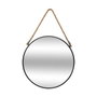 Atmosphera Espejo redondo Eden de metal con cuerda, Ø38 cm, negro