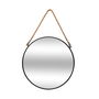Atmosphera Eden - Espejo Redondo de Metal con Cuerda de Yute, Negro, Ø 38 cm