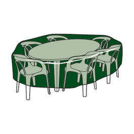 Altadex Funda de protección circular para mesa y sillas Verde Ø205 x 90 cm