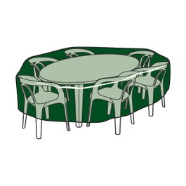 Altadex Funda de Protección para Mesa y Sillas Circular Verde ø120 x 90 cm