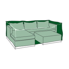 Altadex Funda de protección para chaise longue y mesa, Verde, 213 x 132 x 74 cm