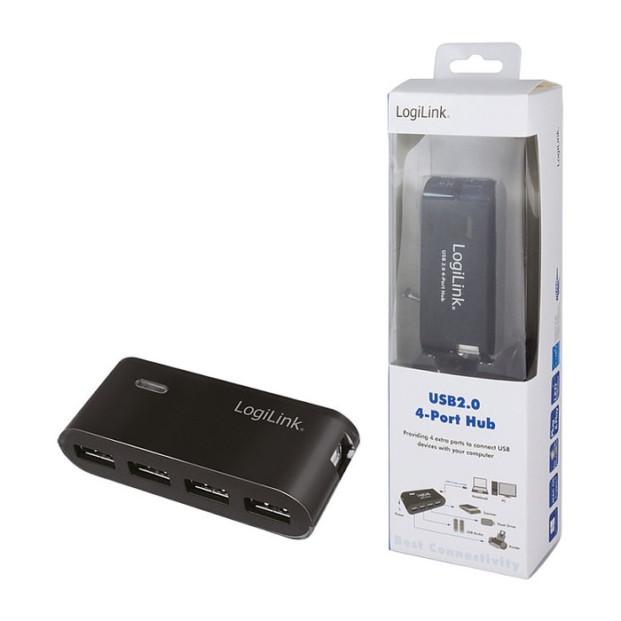 LogiLink UA0085 Hub USB 2.0 de 4 puertos, Negro LogiLink UA0085 Hub USB 2.0 de 4 puertos, Negro