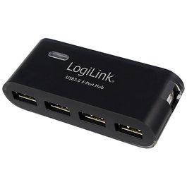 Logilink Hub USB 2.0 de 4 Puertos Negro con Alimentador UA0083