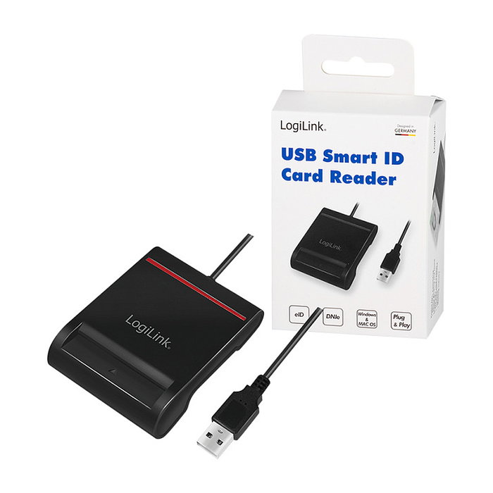LogiLink Lector de smart card y DNI electrónico USB externo, Negro LogiLink Lector de smart card y DNI electrónico USB externo, Negro