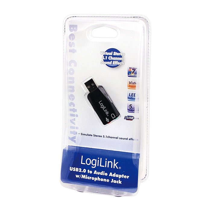 Logilink Adaptador de audio USB 5.1 con sonido 3D Negro