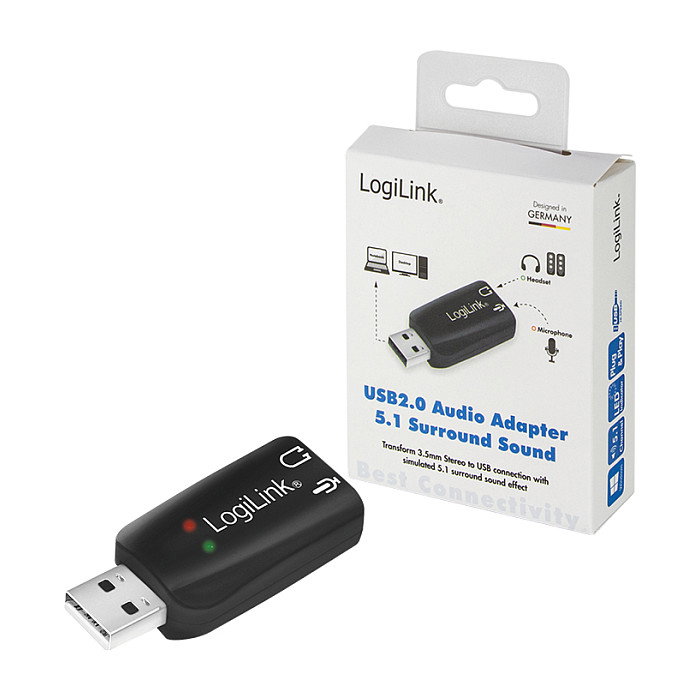 Logilink Adaptador de audio USB 5.1 con sonido 3D Negro