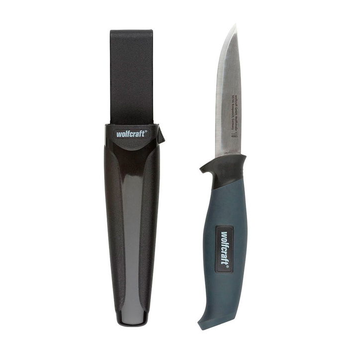 Wolfcraft Cuchillo de exterior con estuche 4085000 Profesional / doméstico Cuchilla 95 mm Gris / negro / metal