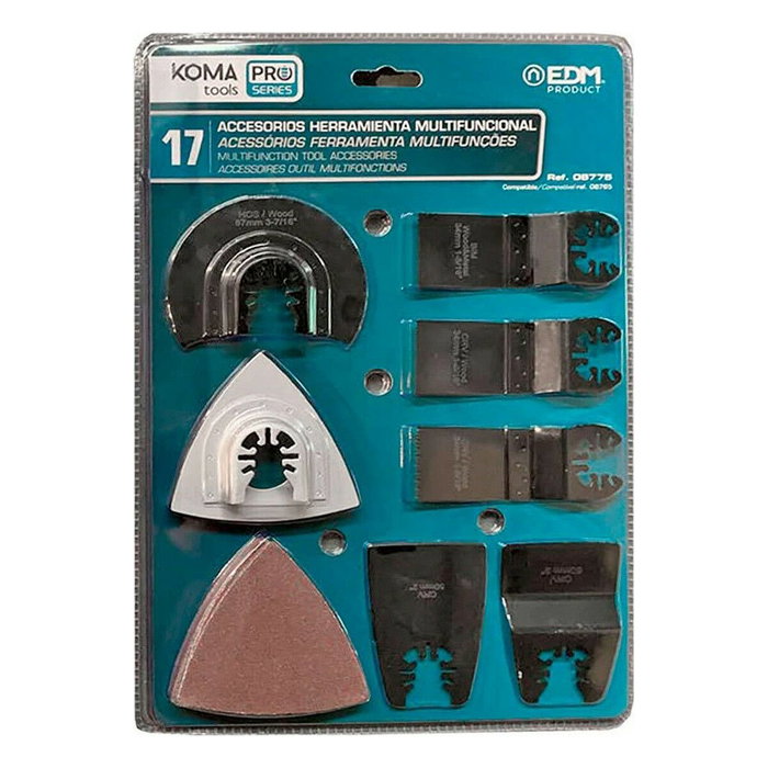 Koma Tools Kit de 17 accesorios para herramienta multifuncional Pro series