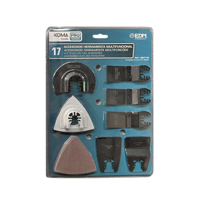 Koma Tools Kit de 17 accesorios para herramienta multifuncional Pro series