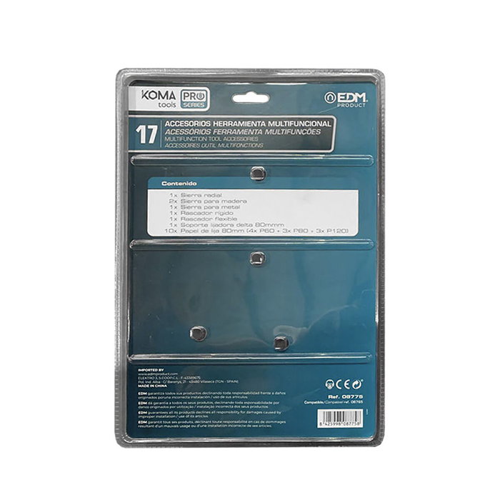 Koma Tools Kit de 17 accesorios para herramienta multifuncional Pro series