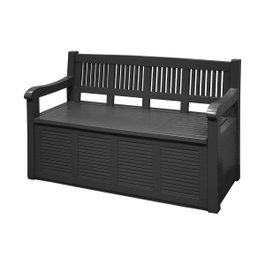 Salzburg Banco de jardín gris oscuro con cajón de almacenaje 280 l
