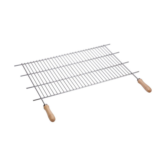 Sauvic Parrilla de acero zincado con mangos de madera 70 x 40 cm Sauvic Parrilla de acero zincado con mangos de madera 70 x 40 cm