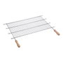 Sauvic Parrilla de acero zincado para barbacoa con mangos de madera, 70 x 40 cm