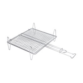 Sauvic Parrilla doble para pescado con acabado zincado 30 x 35 cm