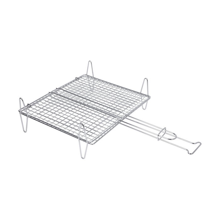 Sauvic Parrilla doble para pescado con acabado zincado 40 x 45 cm Sauvic Parrilla doble para pescado con acabado zincado 40 x 45 cm