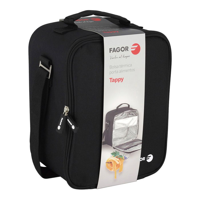 Fagor Tappy Bolsa Porta Alimentos Semi-rígida Aislante Negra 17.5x17x24.5 cm Fagor Tappy Bolsa Porta Alimentos Semi-rígida Aislante Negra 17.5x17x24.5 cm