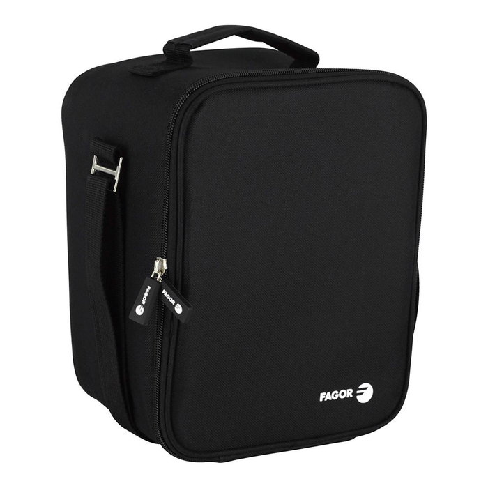 Fagor Porta alimentos Tappy Plus con 2 Fiambreras Herméticas 0,82L | Bolsa Térmica Aislante Frío/Calor | Negro | 17,5x17x24,5 cm Fagor Porta alimentos Tappy Plus con 2 Fiambreras Herméticas 0,82L | Bolsa Térmica Aislante Frío/Calor | Negro | 17,5x17x24,5 cm