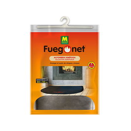 Massó Alfombra ignífuga semicircular 80x50cm resistente a la llama fácil de limpiar para barbacoas y chimeneas apta interiores y exteriores