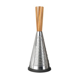 Basic & Co Rallador de acero inoxidable y acacia ø11,5 x 25,5 cm
