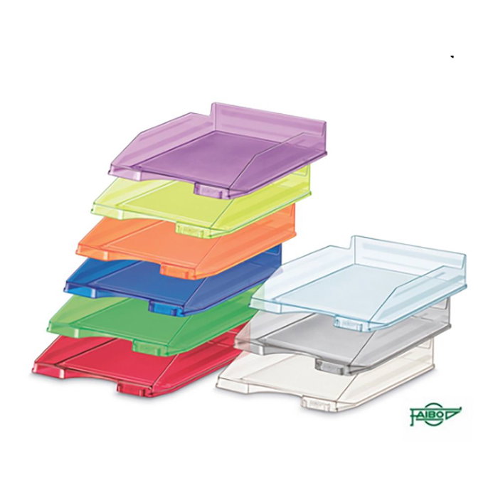 Faibo Bandeja Sobremesa 93 Cristal Transparente Apilable Poliestireno 350 x 250 x 65 mm