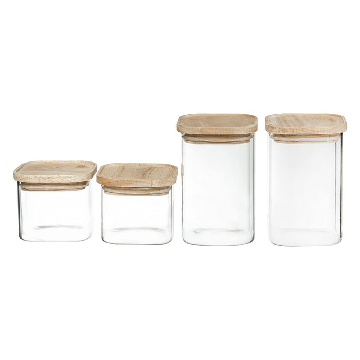 5Five Set de 4 botes de cocina herméticos apilables