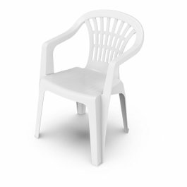 Ipae Progarden Silla apilable Lyra color blanco respaldo bajo