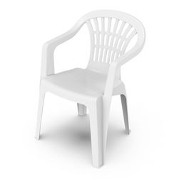 Ipae Progarden Silla Apilable Lyra Blanco Respaldo Bajo 56 x 54 x 80 cm