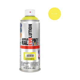 Pinty Plus Pintura acrílica spray Evolution F146 Amarillo fluorescente 520 cc