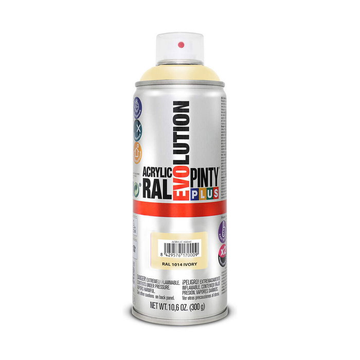 Pinty Plus Pintura acrílica spray evolution RAL 1014 marfil 520 cc Pinty Plus Pintura acrílica spray evolution RAL 1014 marfil 520 cc