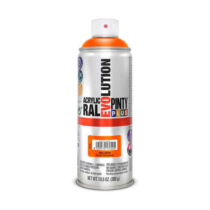 Pinty Plus Pintura acrílica spray Evolution RAL 2004 Pure Orange 520 cc Pinty Plus Pintura acrílica spray Evolution RAL 2004 Pure Orange 520 cc