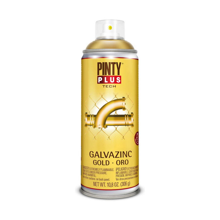 Pinty Plus Pintura en spray galvazinc G151 oro brillo 520cc
