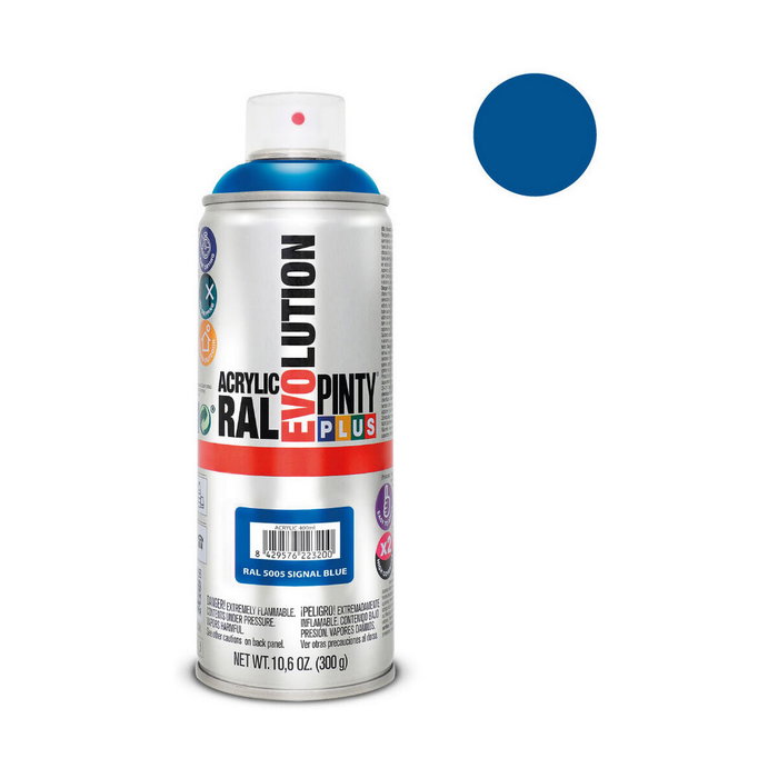Pinty Plus Pintura acrílica spray evolution RAL 5005 azul señales 520 cc Pinty Plus Pintura acrílica spray evolution RAL 5005 azul señales 520 cc