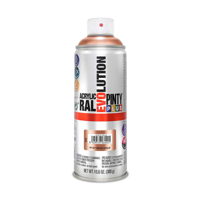 Pinty Plus Pintura acrílica spray Evolution Rose Gold 520 cc P157 Pinty Plus Pintura acrílica spray Evolution Rose Gold 520 cc P157