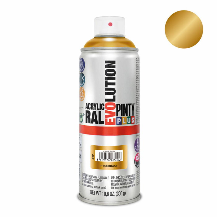 Pinty Plus Pintura acrílica spray evolution latón 520 cc P158 Pinty Plus Pintura acrílica spray evolution latón 520 cc P158