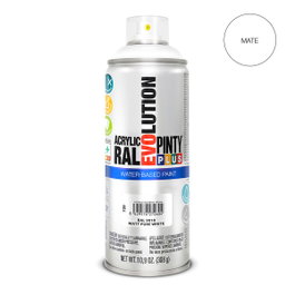 Pinty Plus Pintura acrílica spray evolution water-based 520 cc ral 9010 blanco puro mate