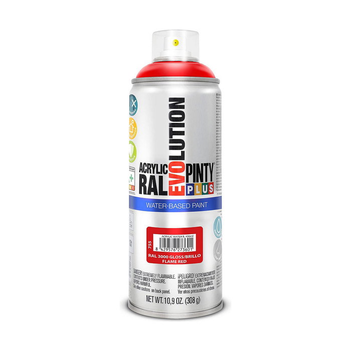 Pinty Plus Pintura Acrílica Spray Evolution Water-Based 520 cc RAL 3000 Rojo Vivo Pinty Plus Pintura Acrílica Spray Evolution Water-Based 520 cc RAL 3000 Rojo Vivo