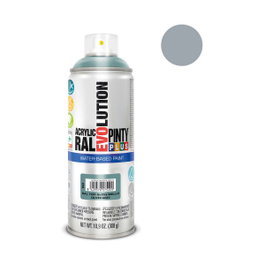 Pinty Plus Pintura acrílica spray Evolution water-based 520 cc RAL 7001 gris plata