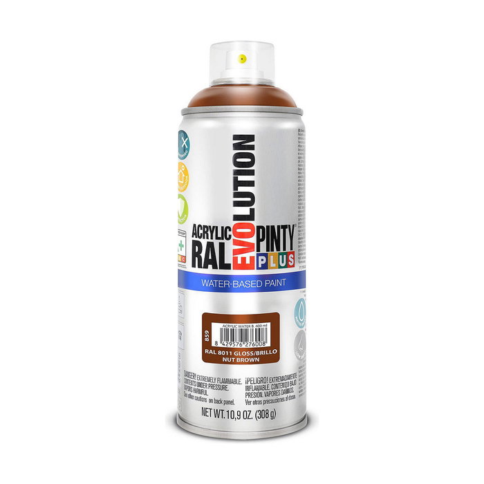 Pinty Plus Pintura acrílica spray Evolution Water-Based 520 cc RAL 8011 Pardo nuez