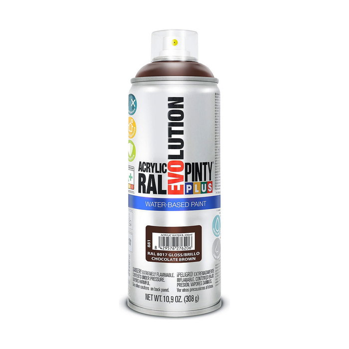 Pinty Plus Pintura acrílica spray Evolution water-based 520 cc RAL 8017 chocolate
