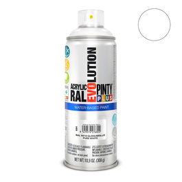 Pinty Plus Pintura acrílica spray base agua RAL 9010 Blanco Puro 520 cc
