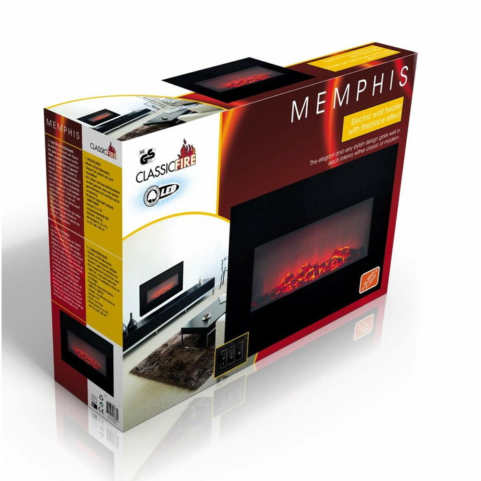 Classic Fire Estufa chimenea LED Memphis 1800 W Negro