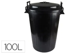 Sp Berner Cubo de Basura 100 Litros Negro Sin Tapa Polipropileno Ø53x65,5cm