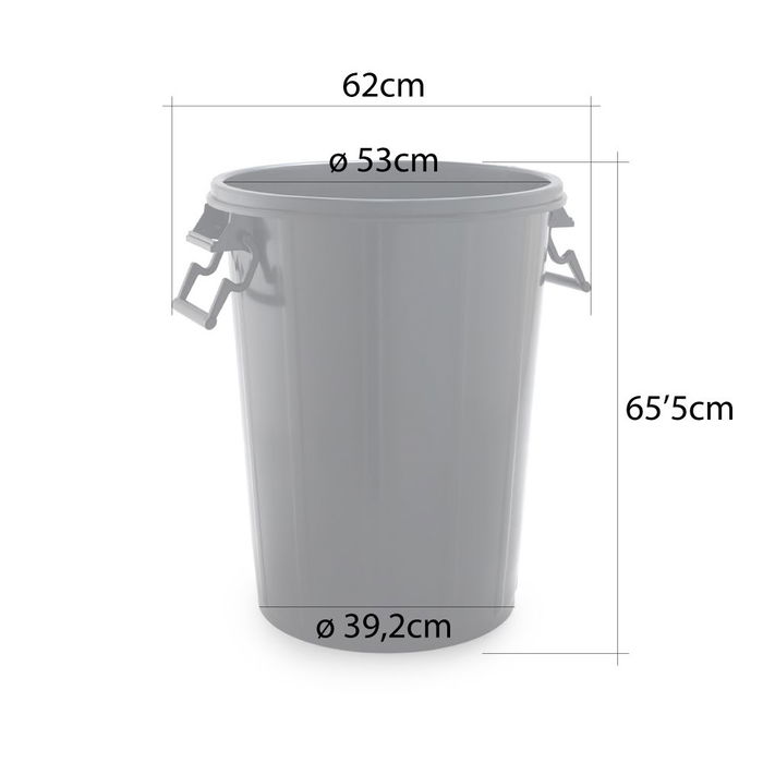 Sp Berner Cubo de Basura 100 Litros Negro Sin Tapa Polipropileno Ø53x65,5cm